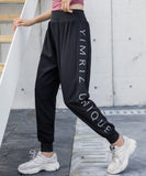 Long pants, yoga bottoms, alphabet, sports, casual, high waist, S~L