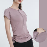 Short sleeve yoga top, comfortable to wear, 5 colors available, slim, fitness, running, women's, S~XL 