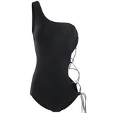 One-piece swimsuit, sexy for adults, Ins-style bustier, slimming, sexy, openwork, padded, S~XL