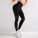 Leggings, Long Pants, Yoga Bottoms, High Waist, Breathable, Hip-Lifting, Quick-Drying, Mesh, Exercise, Women's, S~XL 