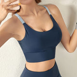 Yoga tops, bra tops, U-neck, no wires, 5 colors to choose from, color combination, breathable, quick-drying, sweat-absorbent, super flattering, open back, stylish, simple, elegant, sexy, S~XL 