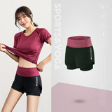 Yoga Bottoms, Shorts, 7 Colors to Choose From, High Waist, Color Blocking, Thin, Breathable, Quick Drying, Sweat Absorbent, Stomach Covering, Simple, Stylish, Cute, Stylish, Daily, Retro, S~XXXL