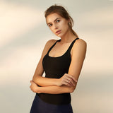 Yoga tops, bra tops, with U-neck cups, 3 colors to choose from, sports, fitness, breathable, quick-drying, sweat-absorbent, non-wired, super flattering, open back, full of character, retro design, elegant, S~L