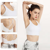 Yoga tops, bra tops, U-neck, pads, no wires, 3 colors to choose from, high waist, breathable, quick drying, sweat absorbent, sports, super flattering, open back, Korean style♥, retro, pretty, easy to match, cute, fashionable, S~XL 