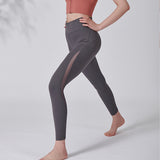 ヨガレギンス サマーパンツ メッシュ シースルー 着圧 ヒップアップ 美尻 スリム 着痩せ 無地 全3色 ハイウエスト 切り替え 速乾 通気性 お腹カバー ストレッチ チュール 美脚 ポケット付き 弾力性 足首丈 スキニーパンツ スポーツ スポーツ フィットネス ピラティス S-XL