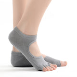 Yoga socks, super cheap, soft, cotton, 4 colors to choose from, antibacterial, deodorizing, non-slip, moisture wicking, breathable, 5-toe, fingerless, for women, comfortable, keeps you warm, stretching, Pilates, hot yoga, training, sports, F