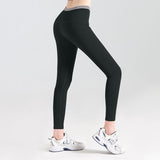 Yoga bottoms, leggings, 3 colors to choose from, high waist, contrasting, color scheme, sports, breathable, sweat absorbent, quick drying, belly cover, elastic waist, hip lift, simple, slim, slimming, sexy, daily, great value, S~XXL