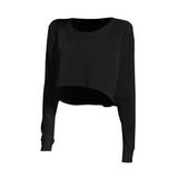 Yoga top, long sleeves, round neck, 2 colors to choose from, breathable, quick drying, sweat absorbing, thin, sports, sweet, stylish, unique design♪ Easy to match, elegant, daily wear, fashionable, retro, S~XL 