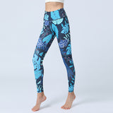 Yoga leggings, beautiful buttocks, hip-up, high waist, straight bone structure, pattern, colorful, tropical pattern, 40s, 50s, floral pattern, ethnic, 5 colors, ankle length, yoga pants, compression, yoga tights, sports, fitness, Pilates, stylish, S-XL