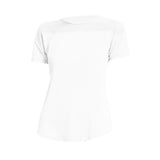 Yoga top, short sleeves, round neck, 4 colors to choose from, breathable, quick drying, sweat absorbing, contrasting, tulle, stylish, simple, casual, elegant, retro, sexy, S~XL 