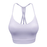 Bra top, yoga top, U-neck, 3 colors, breathable, with cups, back cross, open back, super flattering, quick-drying, sweat-absorbent, thin, stretchy, sports, fitness, slimming, sexy, cute for adults, Pilates, hot yoga, S~XL 