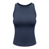 Tank top, yoga top, more than worth the price, tight, round neck, with cups, racer back, won't turn up, solid color, 5 colors available, breathable, quick drying, sports, belly cover, fitness, sweat absorbent, padded, running, handy, Pilates, S-XL