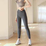 Leggings, Yoga Bottoms, Solid Color, High Waist, Fitness, Sports, Stylish, Slim, S~XL