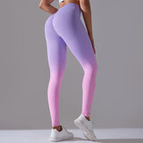 Yoga leggings, beautiful buttocks, hip-up, gradation, compression, seamless, quick-drying, high waist, cute, slimming, breathable, sexy, ankle length, 10 colors available, slimming tights, slimming legs, sports, fitness, Pilates, running, SL 