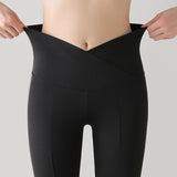 Jogger pants, stretch pants, yoga pants, beautiful buttocks, beautiful legs, hip lift, slimming, slimming legs, 9/10th length, sports, fitness, running, stretch, stylish, comfortable, high waist, slimming effect, cross, hem slit, ankle length, black, S-XL 