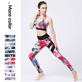 Bra top, leggings, yoga set, U-neck, print, 12 colors to choose from, high waist, color scheme, sports, light, hip lift, super flattering, full of character♪ Sweet, slim, retro, pretty, sexy, S~XL