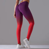 Yoga leggings, beautiful buttocks, hip-up, gradation, compression, seamless, quick-drying, high waist, cute, slimming, breathable, sexy, ankle length, 10 colors available, slimming tights, slimming legs, sports, fitness, Pilates, running, SL 