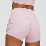 Shorts, Half Pants, Beautiful Butt, Hip-Lifting, Compression, Ribbed, Seamless, Ribbed, Slimming, Peachy Butt, Shorts, Stretch, Comfortable, High Waist, Soft, Neat, Gathered, Shirring, 4 Colors, Sports, Fitness, Gym, Pilates, Running, Hot Yoga, S-XL 