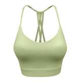 Bra top, yoga top, U-neck, 3 colors, breathable, with cups, back cross, open back, super flattering, quick-drying, sweat-absorbent, thin, stretchy, sports, fitness, slimming, sexy, cute for adults, Pilates, hot yoga, S~XL 