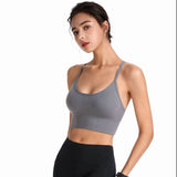 Bra Top, Yoga Top, With Cups, Y-Shaped Bra Top, No Wires, Simple, Daily, U-Neck, Solid Color, 6 Colors, Breathable, Sweat Wicking, Quick Drying, Fitness, Pad, Enhances, Durable, Running, Elastic, Backless, Pilates, S-XXL 