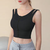 Yoga tops, bra tops, U-neck, non-wired, padded, 3 colors to choose from, switching, tulle, open back, breathable, sweat-absorbent, quick-drying, sports, slimming, fashionable, feminine, charming, feminine, S~L