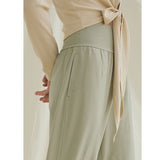 ジョガーパンツ ヨガパンツ ガウチョパンツ ポケット付き ゆったり ハイウエスト 吸汗速乾 リボン サイドスリット 柔らかく カジュアル 全4色 ダンス スポーツ ピラティス ランニング S-L