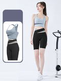 Bra top, shorts, yoga set, U-neck, 6 colors to choose from, high waist, switching, color scheme, sports, breathable, quick-drying, sweat-absorbing, hip lift, belly cover, open back, pretty, elegant, easy to match, sexy, daily, feminine, S~XXL