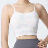 Yoga Bra Top with Cups, Open Back, Padded Bra, Underwire-Free, Sweat-Absorbent, Quick-Drying, Stretchy, Stylish, Cute, Colorful, 11 Colors, Sports, Fitness, Pilates, F 