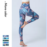 Yoga leggings, beautiful buttocks, hip-up, high waist, straight bone structure, pattern, colorful, tropical pattern, 40s, 50s, floral pattern, ethnic, 5 colors, ankle length, yoga pants, compression, yoga tights, sports, fitness, Pilates, stylish, S-XL