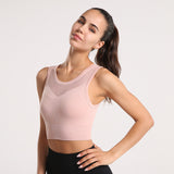 Yoga tops, bra tops, round neck, 5 colors to choose from, switching, openwork, sports, fitness, breathable, sweat-absorbent, quick-drying, thin, padded, non-wired, slimming, easy to match, sexy, charming, retro, S~L 