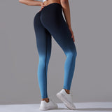 Yoga leggings, beautiful buttocks, hip-up, gradation, compression, seamless, quick-drying, high waist, cute, slimming, breathable, sexy, ankle length, 10 colors available, slimming tights, slimming legs, sports, fitness, Pilates, running, SL 