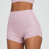 Shorts, Half Pants, Beautiful Butt, Hip-Lifting, Compression, Ribbed, Seamless, Ribbed, Slimming, Peachy Butt, Shorts, Stretch, Comfortable, High Waist, Soft, Neat, Gathered, Shirring, 4 Colors, Sports, Fitness, Gym, Pilates, Running, Hot Yoga, S-XL 