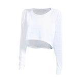 Yoga top, long sleeves, round neck, 2 colors to choose from, breathable, quick drying, sweat absorbing, thin, sports, sweet, stylish, unique design♪ Easy to match, elegant, daily wear, fashionable, retro, S~XL 