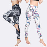 Leggings, Yoga Bottoms, Beautiful, Slim, Print, 4 Colors to Choose From, High Waist, Quick Drying, Stomach Coverage, Lightweight, Hip Lift, Ankle Length, S-XL