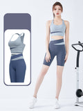 Bra top, shorts, yoga set, U-neck, 6 colors to choose from, high waist, switching, color scheme, sports, breathable, quick-drying, sweat-absorbing, hip lift, belly cover, open back, pretty, elegant, easy to match, sexy, daily, feminine, S~XXL